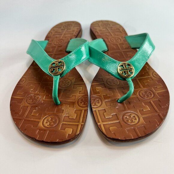 Tory Burch Thora Flip Flop Leather Sandals - Picture 3 of 11